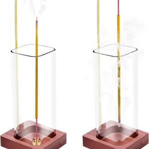 Elegant 2 PCS Glass Incense Holder Set for Yoga & Meditation